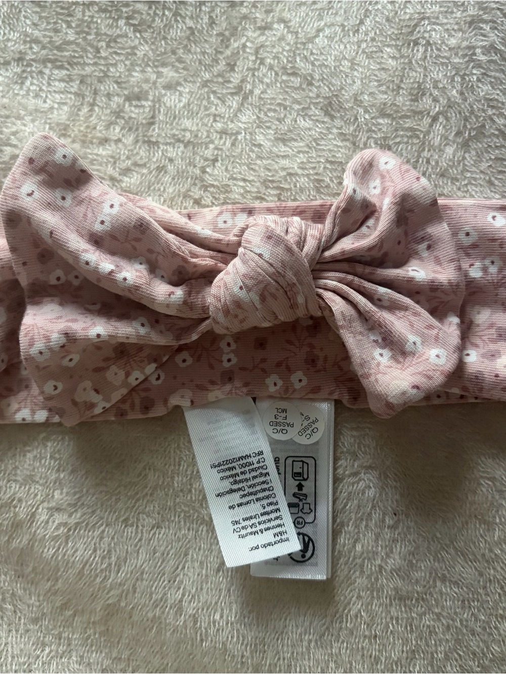 H&M Pink Floral Knotted Bow Headband